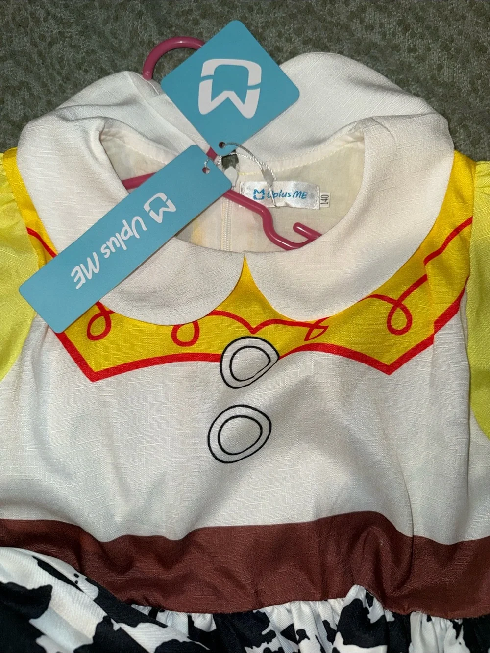 Cowprint Yellow & Blue Kids Costume Dress - Brand: